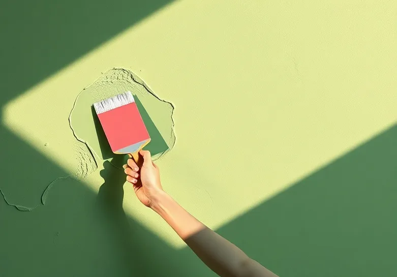 Application d'un enduit décoratif à la lisseuse sur un mur